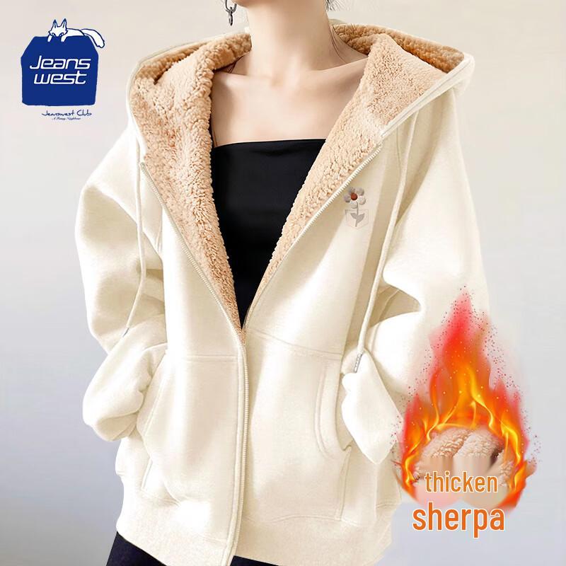 

Jeanswest Club Women s Plush Hooded Cardigan Sweatshirt S