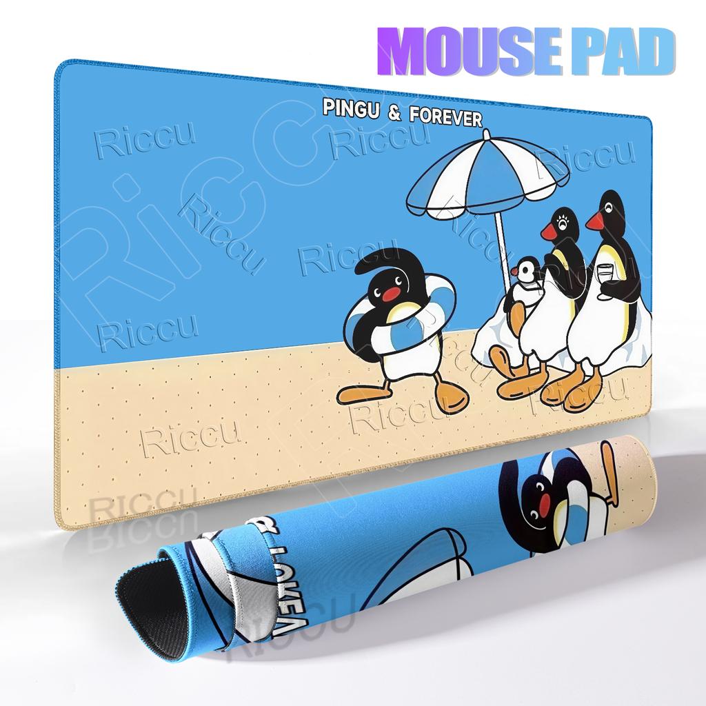 Cartoon Penguin Pingu Pattern Mouse Pads Anti-slip Rubber Computer Keyboard Mats Gamer Balance Decoracion Deskmat Laptop Carpets