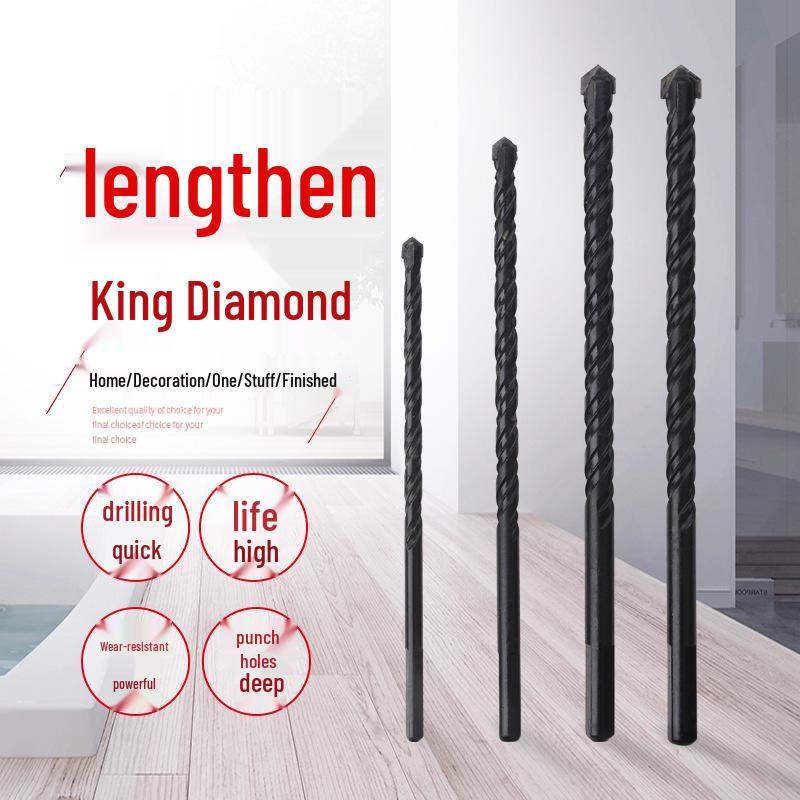 6mm Alloy Triangle Drill Bit Set for Tile, Concrete, Glass - Extended King Electric Hole Punch Opener