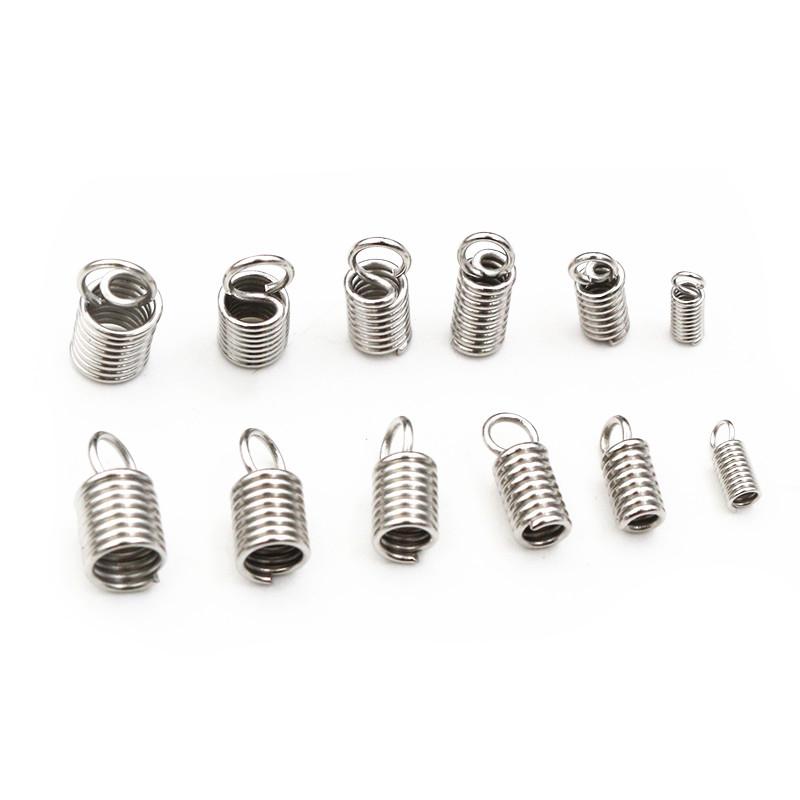 

30-100pcs Stainless Steel Spring Crimp Clasps Leather Cord Ends End Caps Connectors For DIY Bracelet Necklace Jewelry Making 1.5mm 100pcs