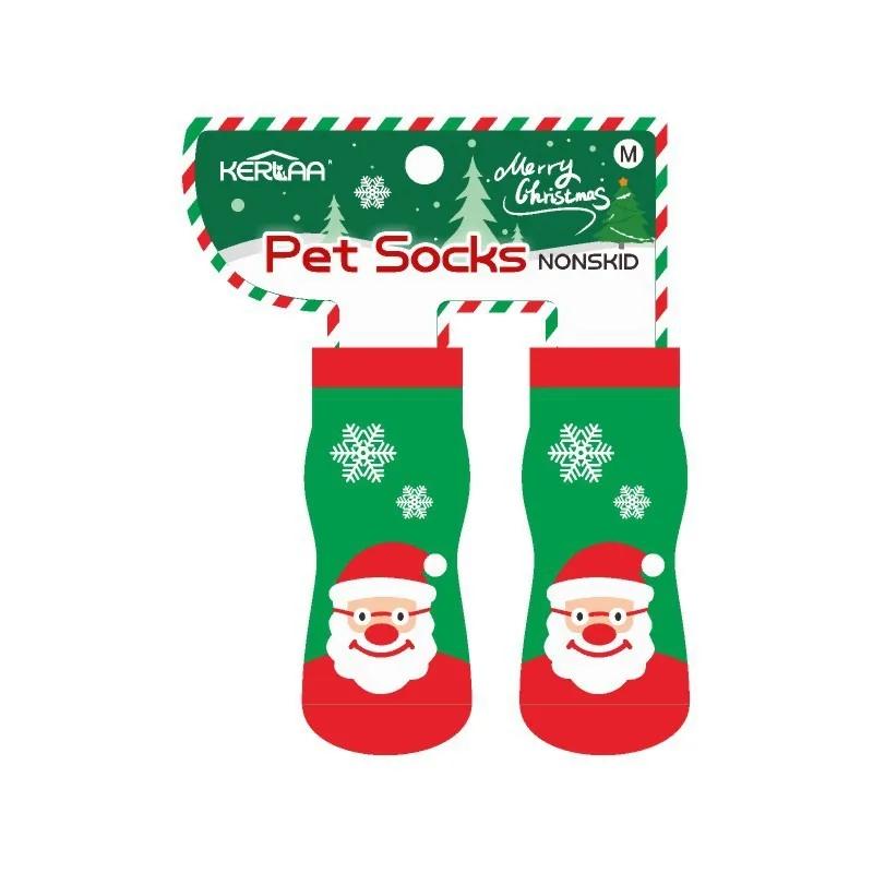 Christmas Dog Socks Non Slip Soft Dog Socks Thickening Knitted Socks for Small Medium Large Dogs Christmas Celebration keep warm