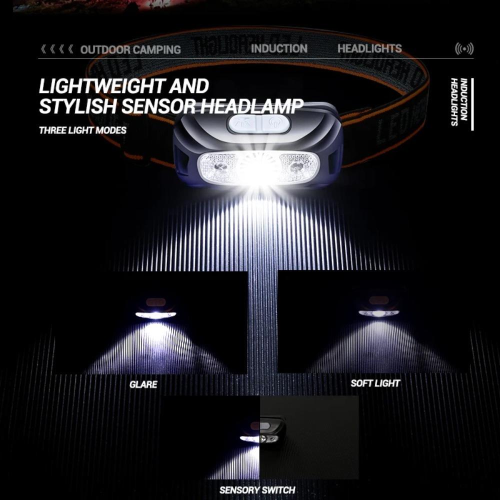 500 Lumen USB Rechargeable Headlamp Motion Sensor Bright LED Running Fishing Flash Head Lamp Headlight Infrared Sensor Light