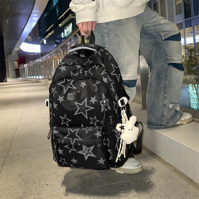 Student Schoolbag Women's Star Printed Backpack Men's Computer Bag