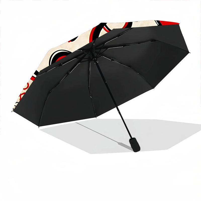 1pc Love Hearts Decor Automatic Folding Umbrella Durable Iron Frame,All Seasons Home Travel Outdoor Multifunctional Umbrella Yy251115062