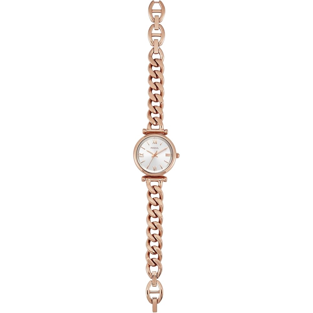 Fossil Carlie ES5330 Women's Watch Pink Gold Stainless Steel Analog Design