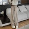 Nové podzimní a zimní pletené oblačné kalhoty s vysokým pasem: Volné, ležérní kalhoty se širokými nohavicemi