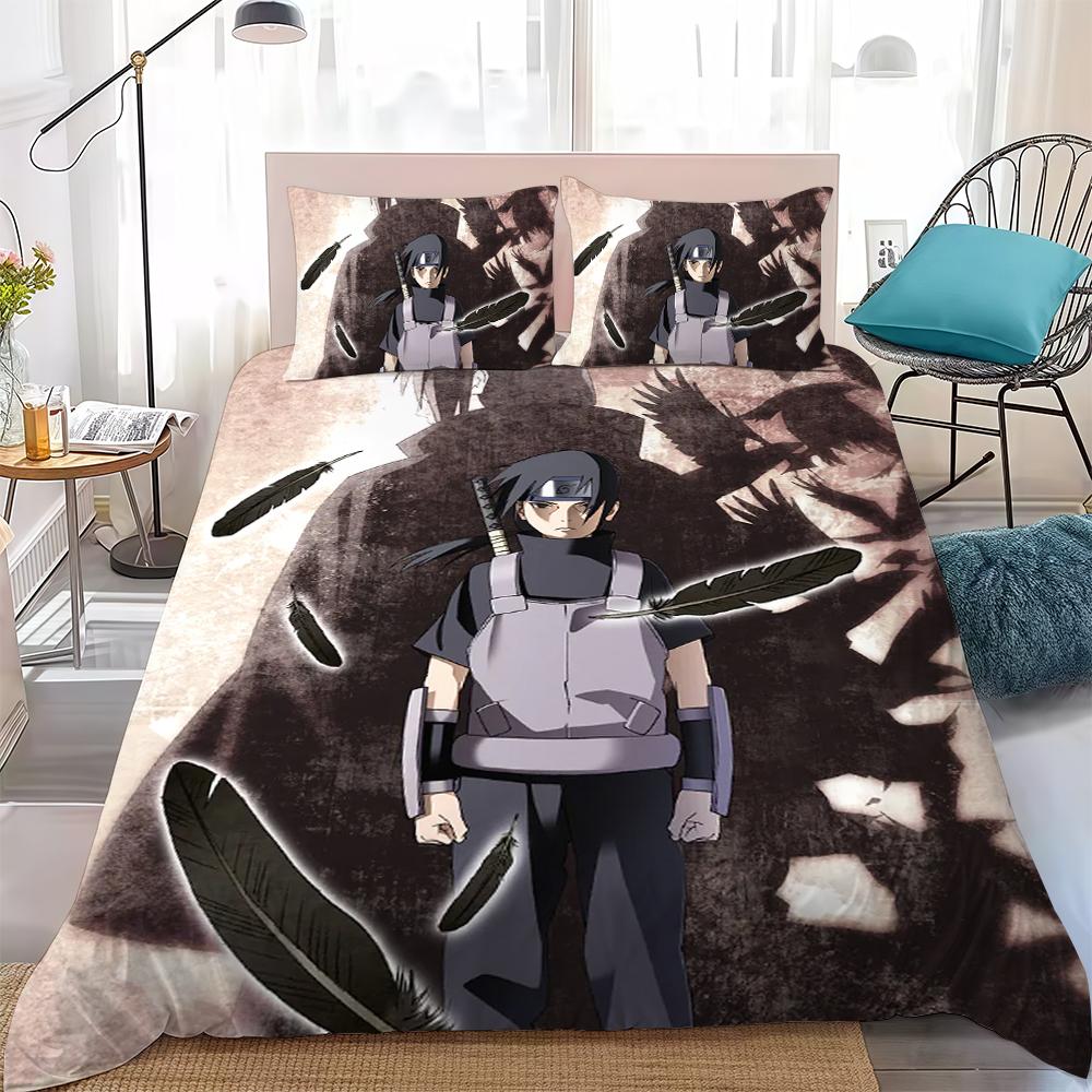 N-Naruto Animes Duvet Cover Set Home Style Bedding Soft Laundry Cotton Bed 3 Piece Set Student Dormitory Gift