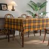 Rectangular Dust-Proof Tablecloth Color Woven Yellow Checkered Thanksgiving Tablecloth Household Decoration Tablecloth