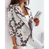 New Autumn Winter Long Sleeve Double-Breasted Printed Blazer Jacket 2025 Fashion Printed Suit Jacket