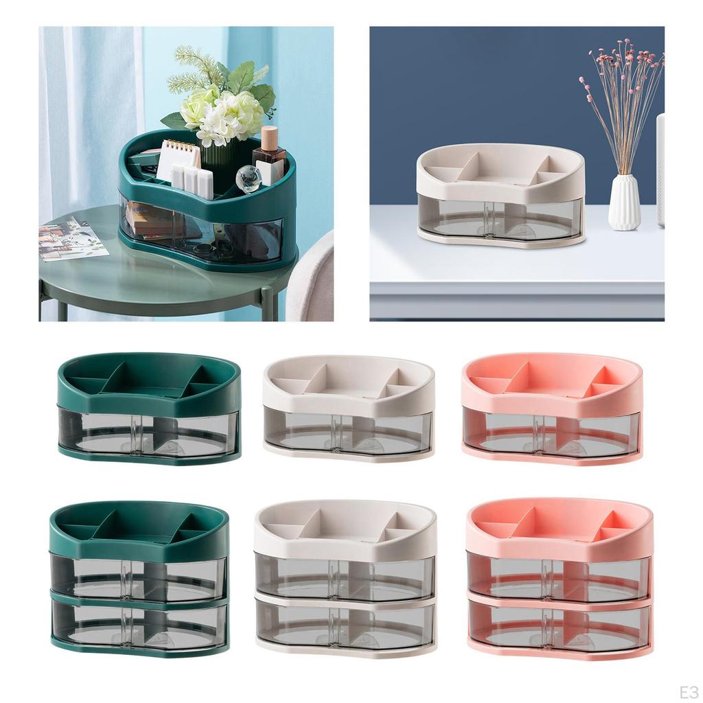 Jewelry Container with Rotatable Drawers Cosmetic Storage Box for Lipstick Dorms