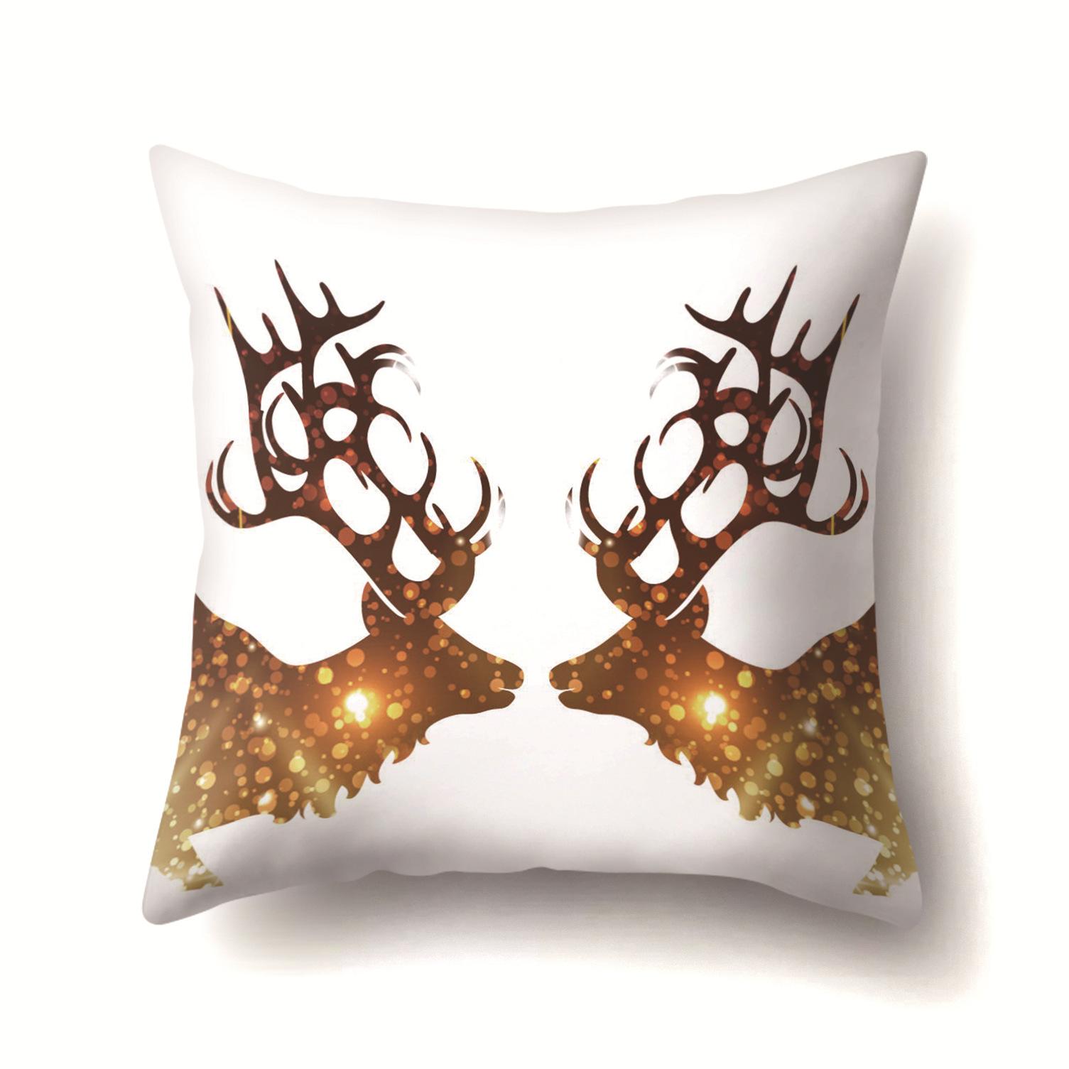 

Рождественский лось Санта Подушка для дивана Полиэстер Подушка Наволочка для автомобильной подушки 45*45cm