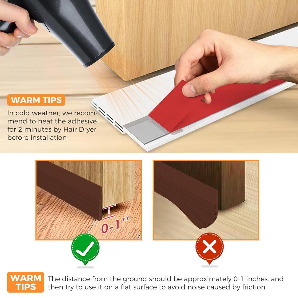 2 szt. Ogranicznik przeciągów do drzwi Środek do czyszczenia drzwi zewnętrznych i wewnętrznych Uszczelka dolna drzwi Izolacja przeciwpyłowa i akustyczna Izolator chroniący przed przeciągami