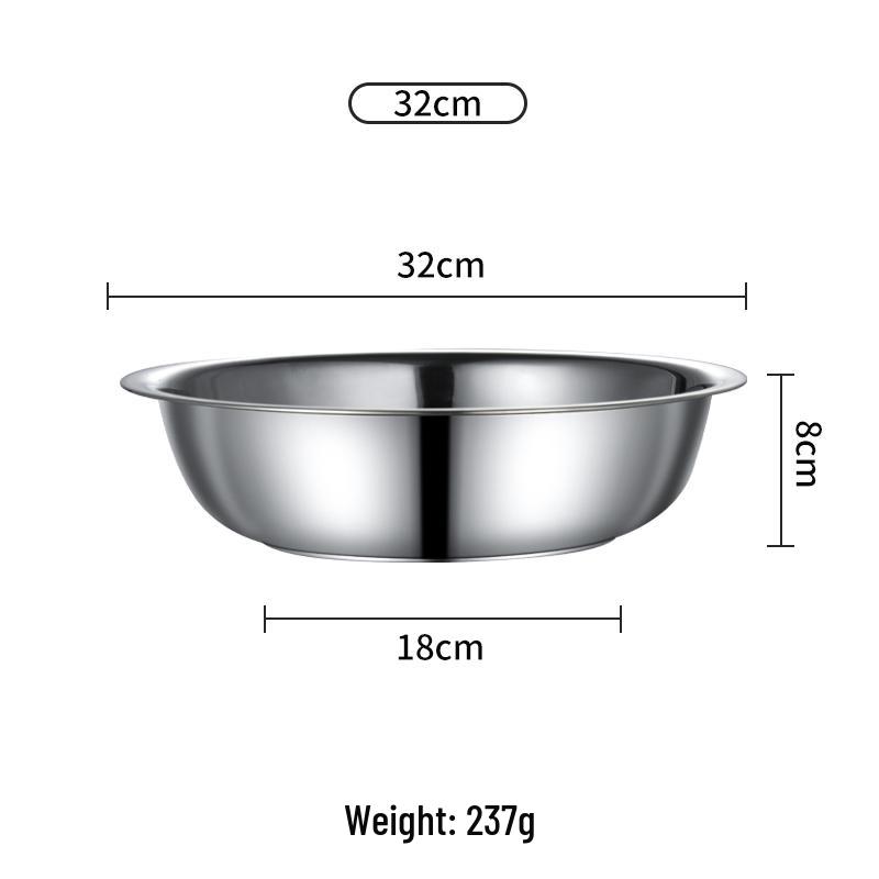 Stainless Steel Large Multi-Purpose Basin for Vegetables, Noodles, Baby Bath, Laundry, and More