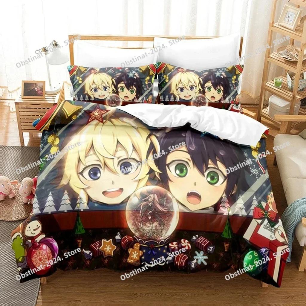 Anime Seraph of the End Mikaela Bedding Set Printed single Comforter Quilt Duvet Cover Pillow Case 3 Pieces Sets Kids Adult Size