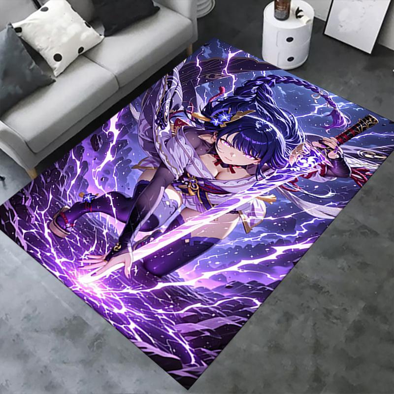1pc Genshin Impact Office Carpet Soft Polyester Entrance Carpet Washable Non slip Machine Washable I