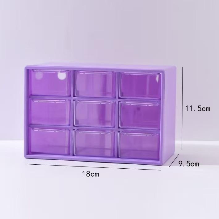 Small Organizer with Drawers Plastic Desktop Storage Box with 9 Drawers Desk Craft Organizer for Office Home Room Jewelry