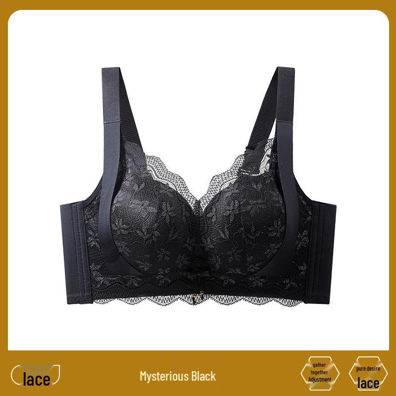 Luxuriöser Damen-Bügelloser Spitzen-BH mit Seitenstütze und Anti-Hänge-Funktion
