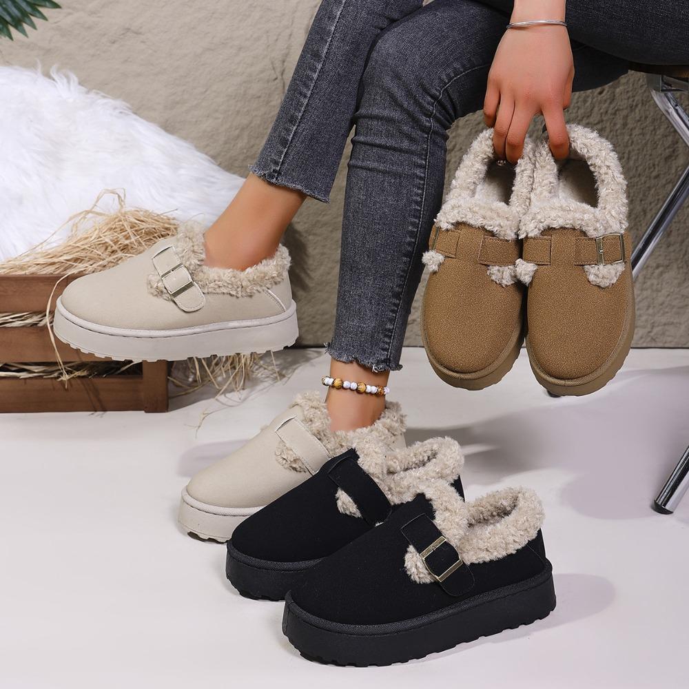 2025 Autumn & Winter New Fashion European and American Style Fleece-Lined Shearling-Lined Thickened Warm Women's Snow Boots