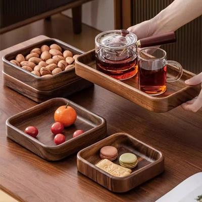 Natural Snack Tray Durable Tea Serving Plate Dessert Platter Wooden Fruit Tray  Party
