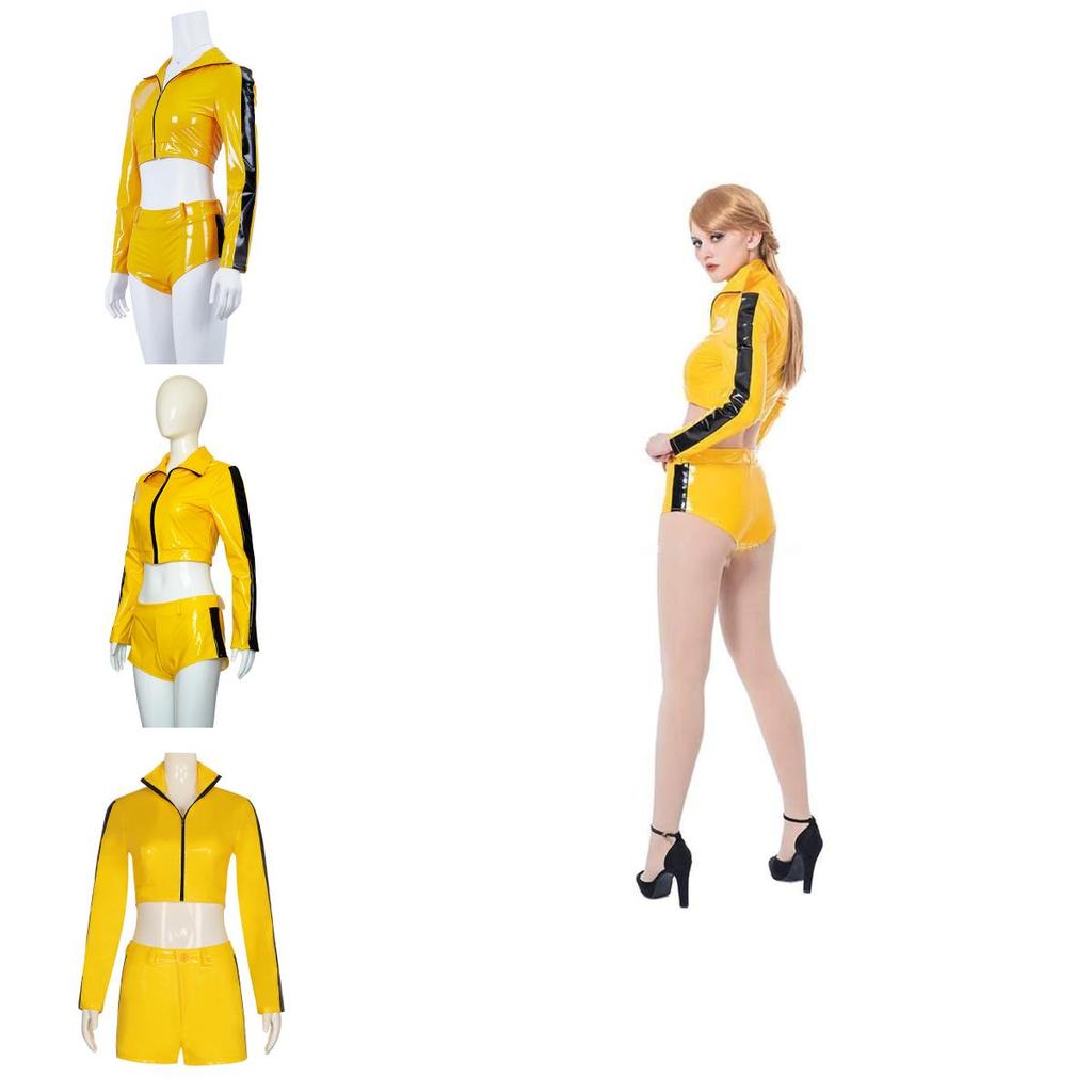 Tr Fabric Cosplay Suit For Women The Bride Yellow Costume For Game And Anime Roleplay