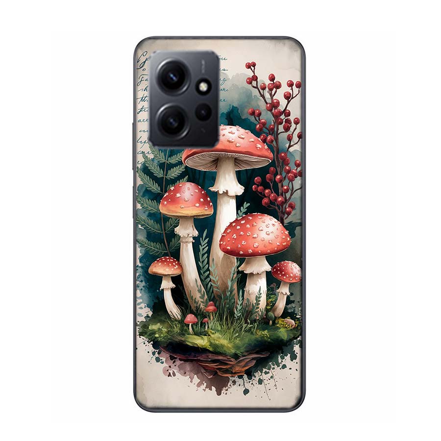 Colorful Mushroom Phone Case For Redmi Note 14 15 Pro 5G 13 12 Pro Plus 11 11T 11E 11S 10 Pro 10S 9 9S Cover Cell Clear TPU Capa