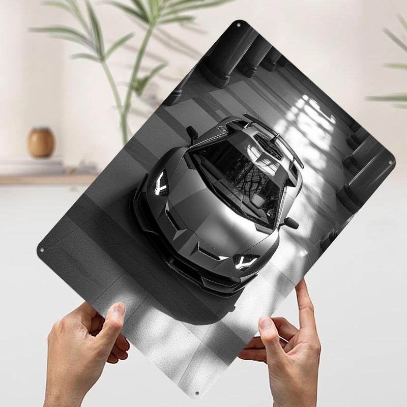 Sports Car Aventador SVJ Poster Customized Wall Art Vintage Metal Signs Retro Tin Plaque for Man Cave Bedroom Decoration Gaming