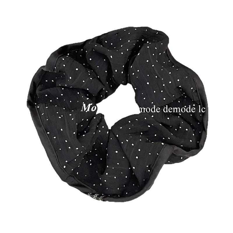 Large Intestine Hair Band, French Gentle Polka Dot Ruffled Edge Hair Tie, Elegant Hair Tie, Versatile Hair Tie