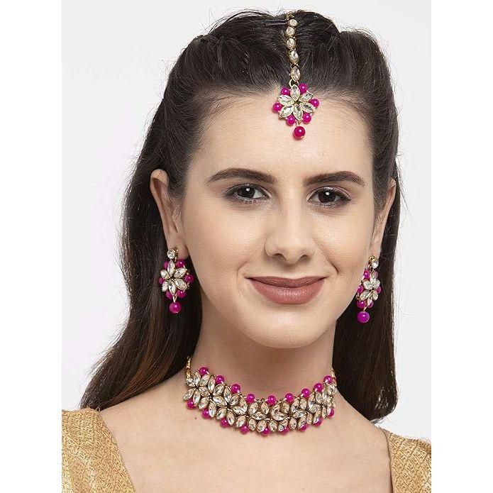 Ultimo Design Choker Antico Kundan Collana Tradizionale Set di Gioielli per Donne