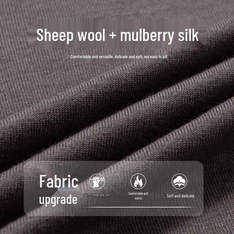 Hodo Men's Wool & Silk Blend Semi-High Collar Knit Sweater