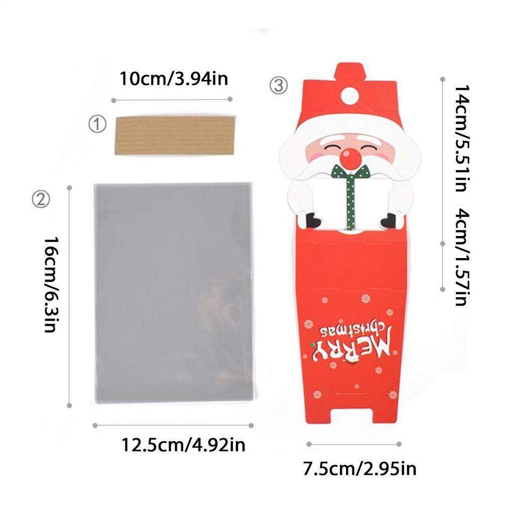 Weihnachts-Leckerchentüten 8 Stück Wiederverwendbare Feiertags-Festliche Behälter Weihnachtskeks-Süßigkeiten Feiertags-Leckerchentüten für Partygeschenke