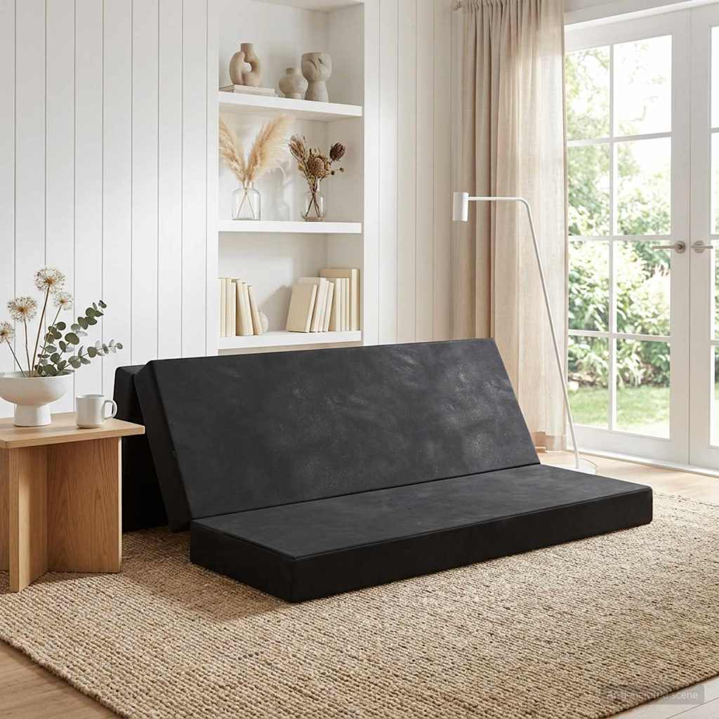 Folding Sofa Bed 180 x 67 x 45 cm Black