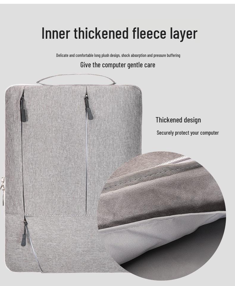 15.6" Lightweight Anti-Drop Laptop Bag with Multi-Zipper Pockets and Thickened Printed Logo