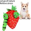 Interaktives Hundespielzeug, Versteckspiel-Hundespielzeug, quietschendes pädagogisches Plüsch-Haustierspielzeug, Erdbeeren