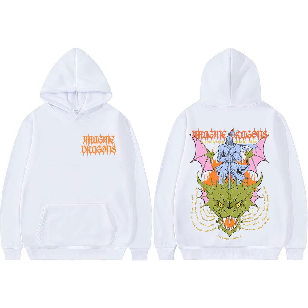 Imagine Dragons KNIGHT DRAGON World Tour Bluza z kapturem Topy Mężczyźni Kobiety Harajuku Estetyka Hip Hop Topy Bluzy Komfortowe Bluzy