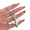 Whale Pendant Necklace Elegant Sweater Chain Long Necklace Statement Necklace Stainless Steel Material for Daily Party