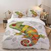 Chameleon Bedding Set For Kids Fantasy Animals Comforter Cover Set Single Size Chameleon Duvet Cover Bedding Collection 2Pcs