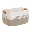 Rope Basket Set (2-Piece) - Laundry Basket, 55cm Wide X 43cm Deep X 30cm High, Leather Handles, Woven Fabric, Large Capacity, Simple Design,