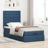 Ottoman Bed with Mattress Blue 90 X 190 Cm Fabric
