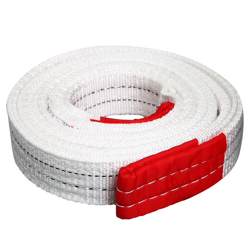 Przemysłowy Biały Płaski Pasowy Zawiesie Dźwigowe Holownicze, Zawiesie Do Podnoszenia o Udźwigu 2/3/5/10 Ton, Dostępne w Długościach 6/8 Metrów