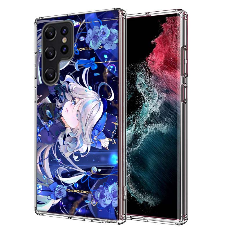 Cute Furina Genshin Impact Capa Phone Case For Samsung S26 Ultra S25 Edge Galaxy S23 S21 S20 S24 FE S22 S10 Plus Cover Clear TPU