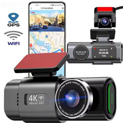 Dual Lens Dash Cam for Cars 4K Car Dvr with 1080P Rear View Cam Video Recorder GPS WIFI Car Camera Night Vision Black Box Monitor