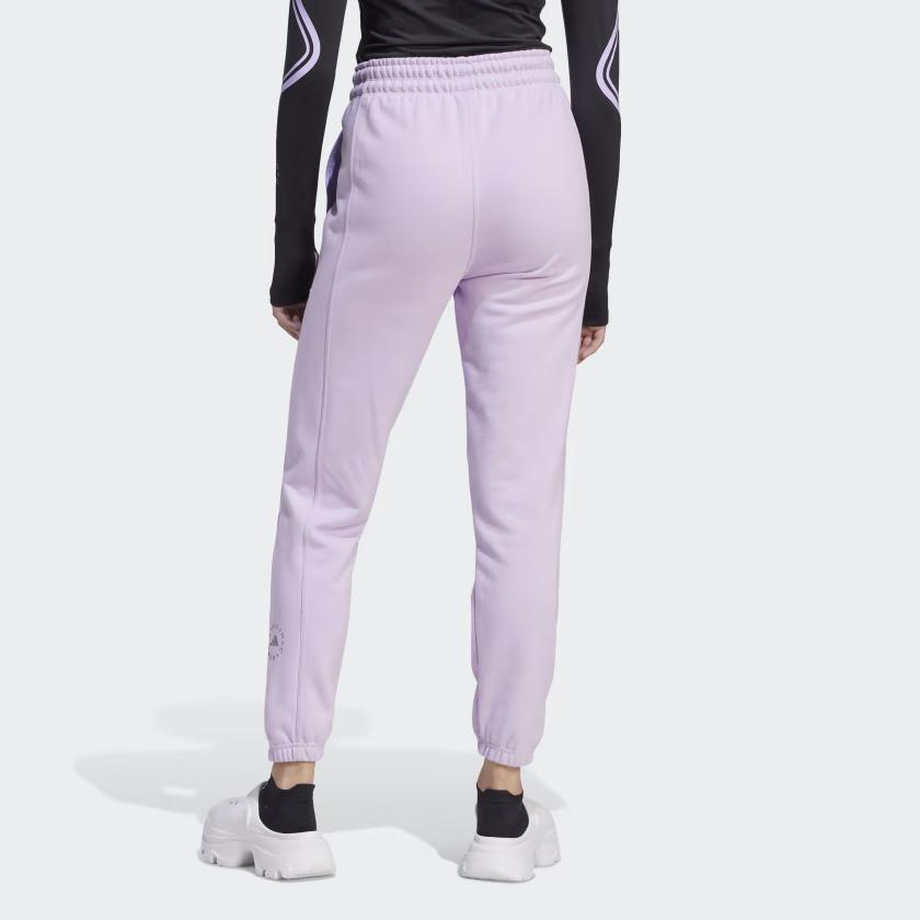 Adidas X Stella McCartney Regular Joggers Solid Color Logo Drawstring Cuffed Knit Sports Pants Women Joggers Purple IB6861