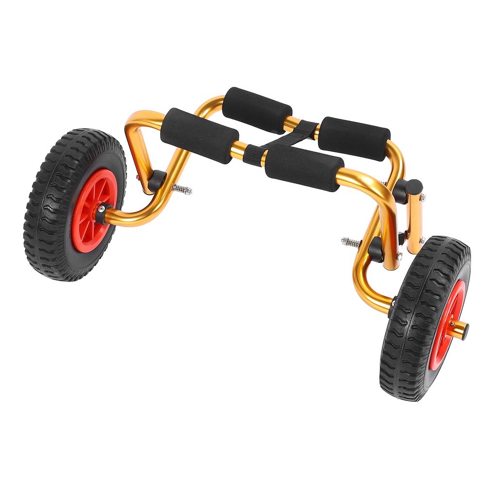 Canoe Carrier Dolly With 10in Solid Tires Adjustable Foldable Aluminum Universal Fit for Kayaking Small Boats