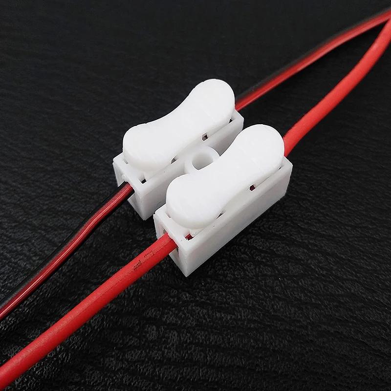 30PCS CH2 Spring Quick Wire Connectors 2P Cable Clamps Terminal Block LED Strip Light Replace Electrical Tapes Cable Clamp Tools