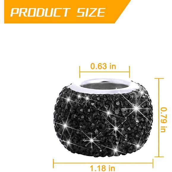 4PCS Bling Car Headrest Collars, Crystal Rhinestone Vehicle Head Rest Collars Decorative Rings, Diamond Automotive Seat Interior Charms Accessories,