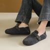 Fashion Plush Casual Versatile Boken Shoes 2024 New Autumn and Winter One Foot Kick Bean Shoes Fashionable and Warm Boken Cotton Shoes