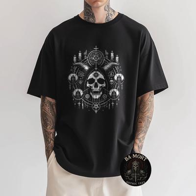 Satan Gothic Aesthetic Occult Unholy Grunge Emo Punk Satanic 100% Cotton T-shirt Mens Tees Top
