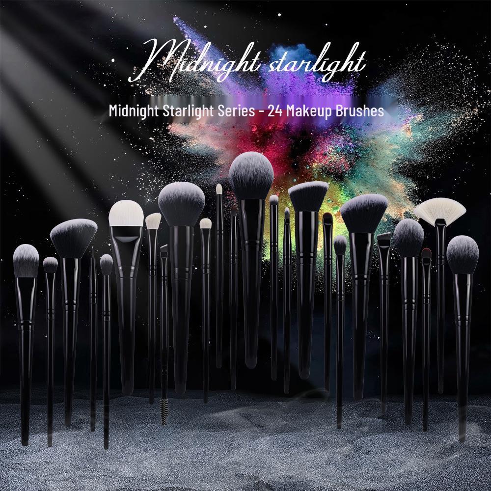 

Ziye Starlight Series: Soft-Hair Black Makeup Brush Set - Customizable, In Stock