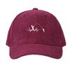 Customize Corduroy Baseball Cap Men Women Fishing Theme Adjustable Dad Cap for Anglers Outdoor Sport Hat with Lure Hook Design