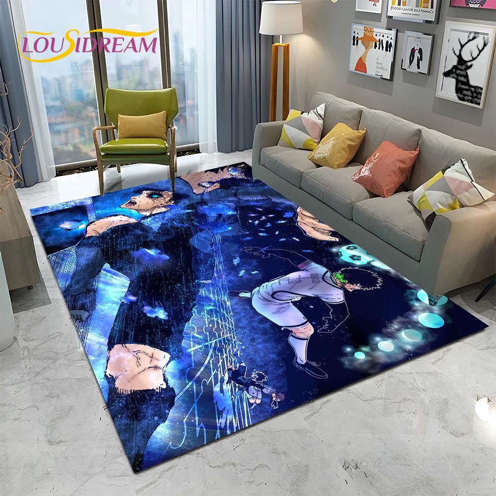 Teppich mit Cartoon-Motiv, blaues Schloss, Fußball, Anime, für Zuhause, Wohnzimmer, Schlafzimmer, Sofa, Fußmatte, Dekoration, Kinderspielbereich, rutschfeste Bodenmatte